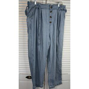 American Eagle Size XL Super Baggy Wide Leg Jeans 90s Bohemian Grunge belt